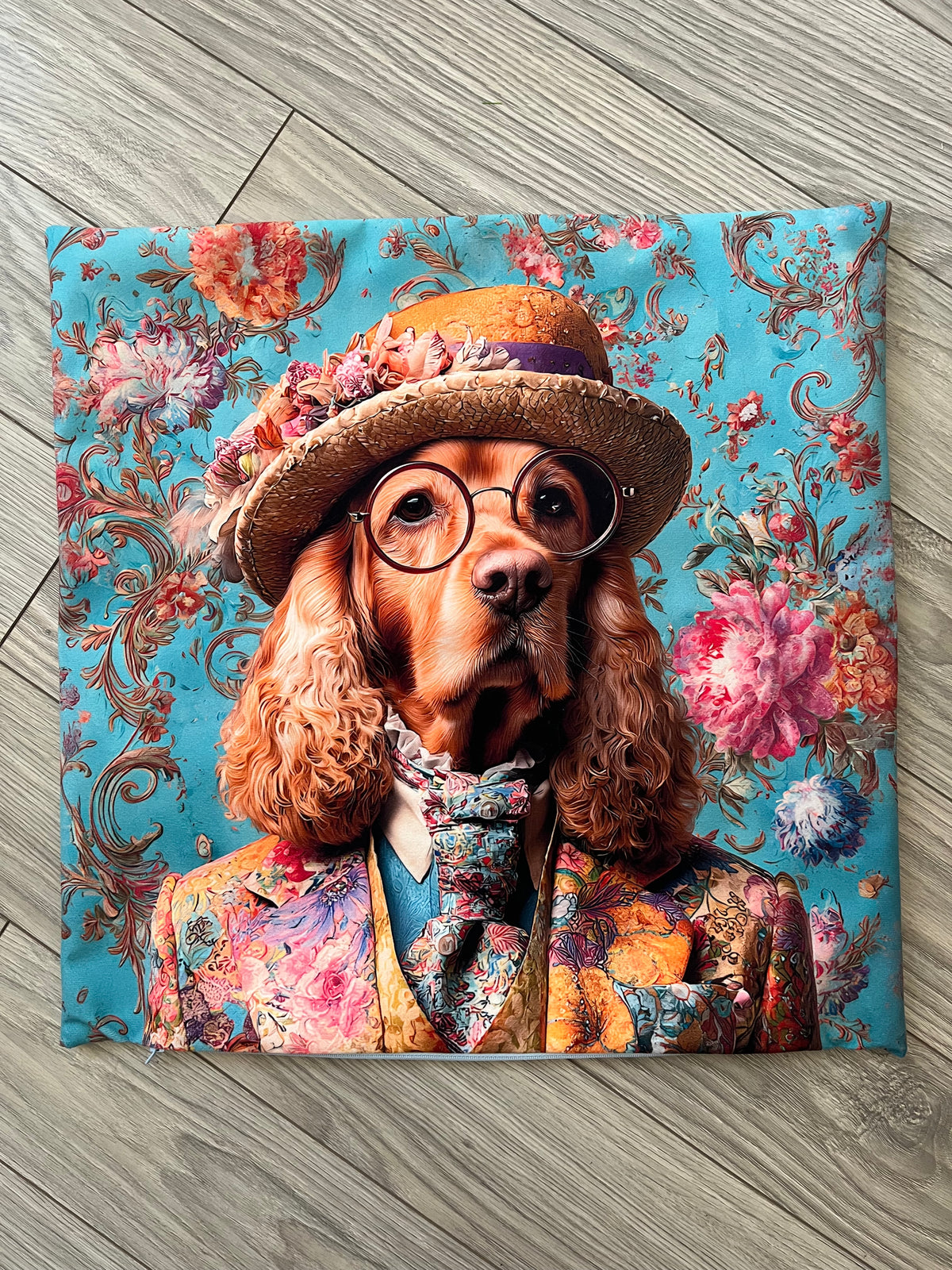 Housse de coussin - Cocker Simili Turquoise