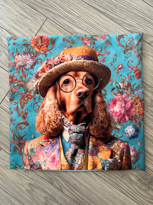 Housse de coussin - Cocker Simili Turquoise