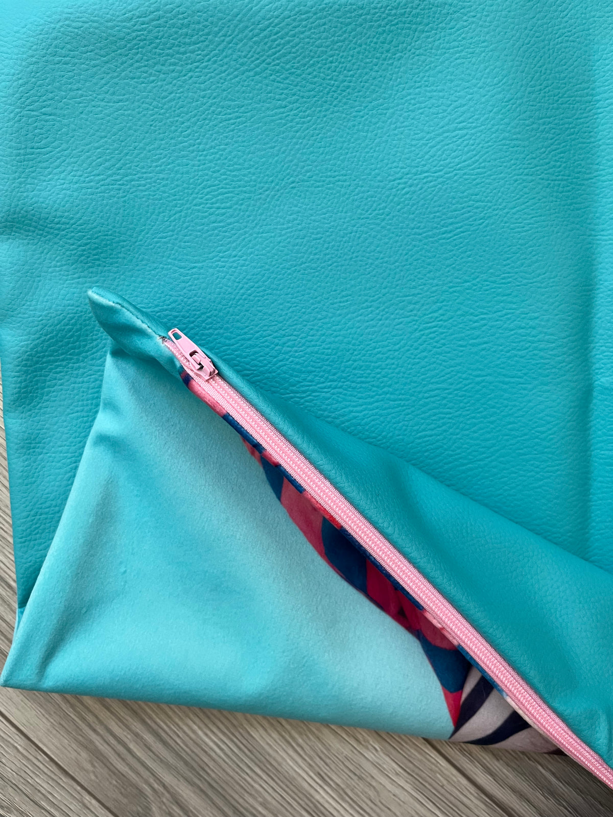 Housse de coussin - Zèbre Simili Turquoise