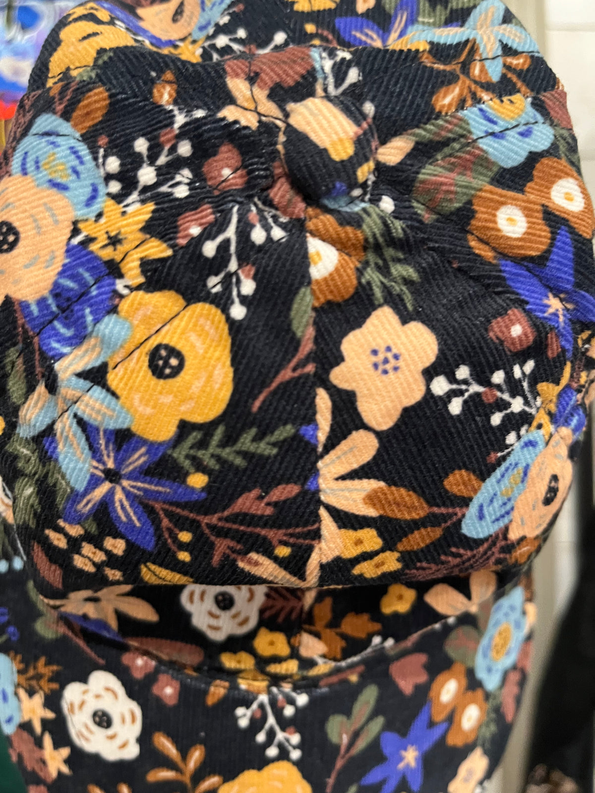 Casquette adulte - Velours fleuri