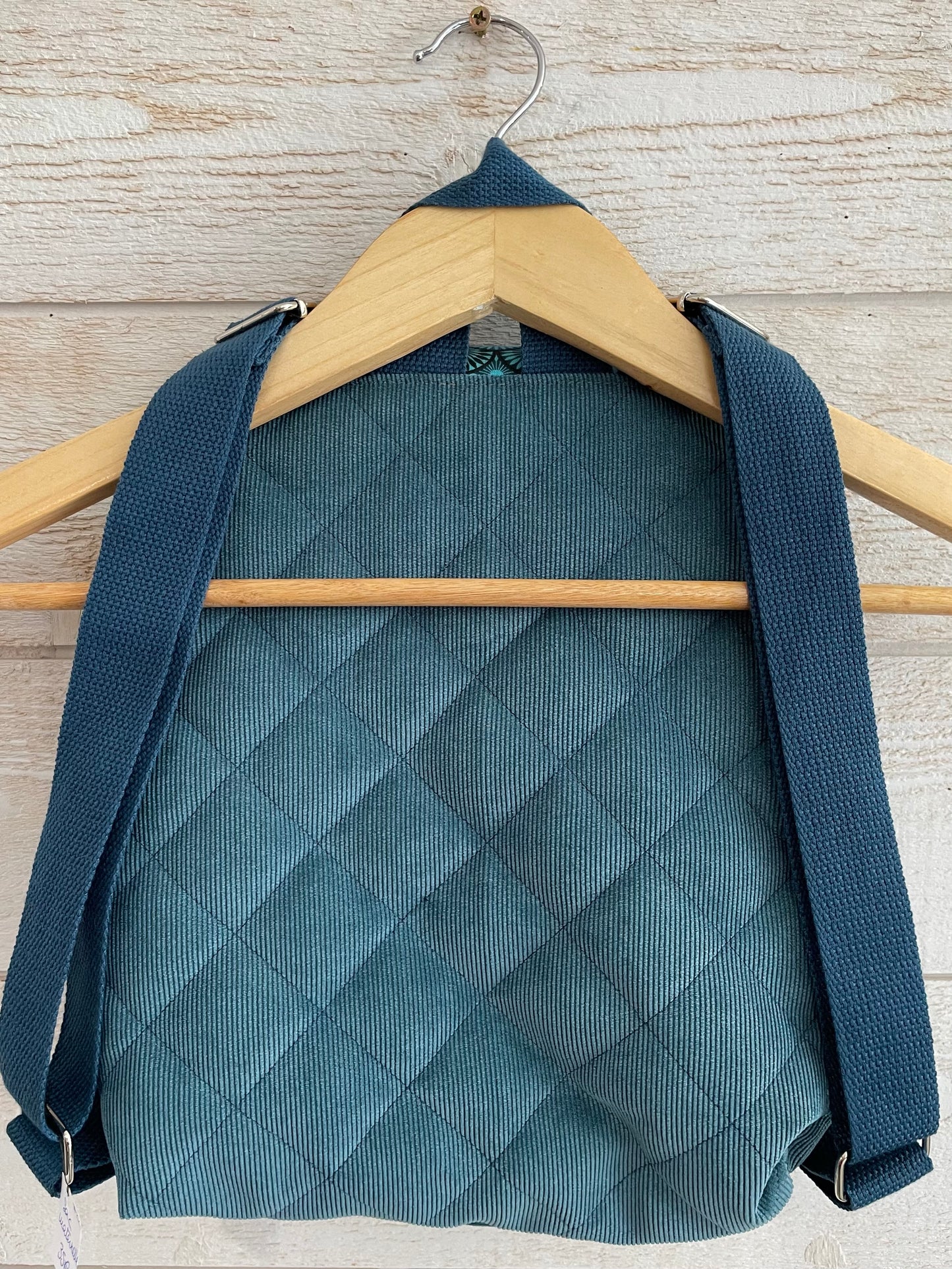 Sac à dos enfant - Eventails bleus et Velours bleu