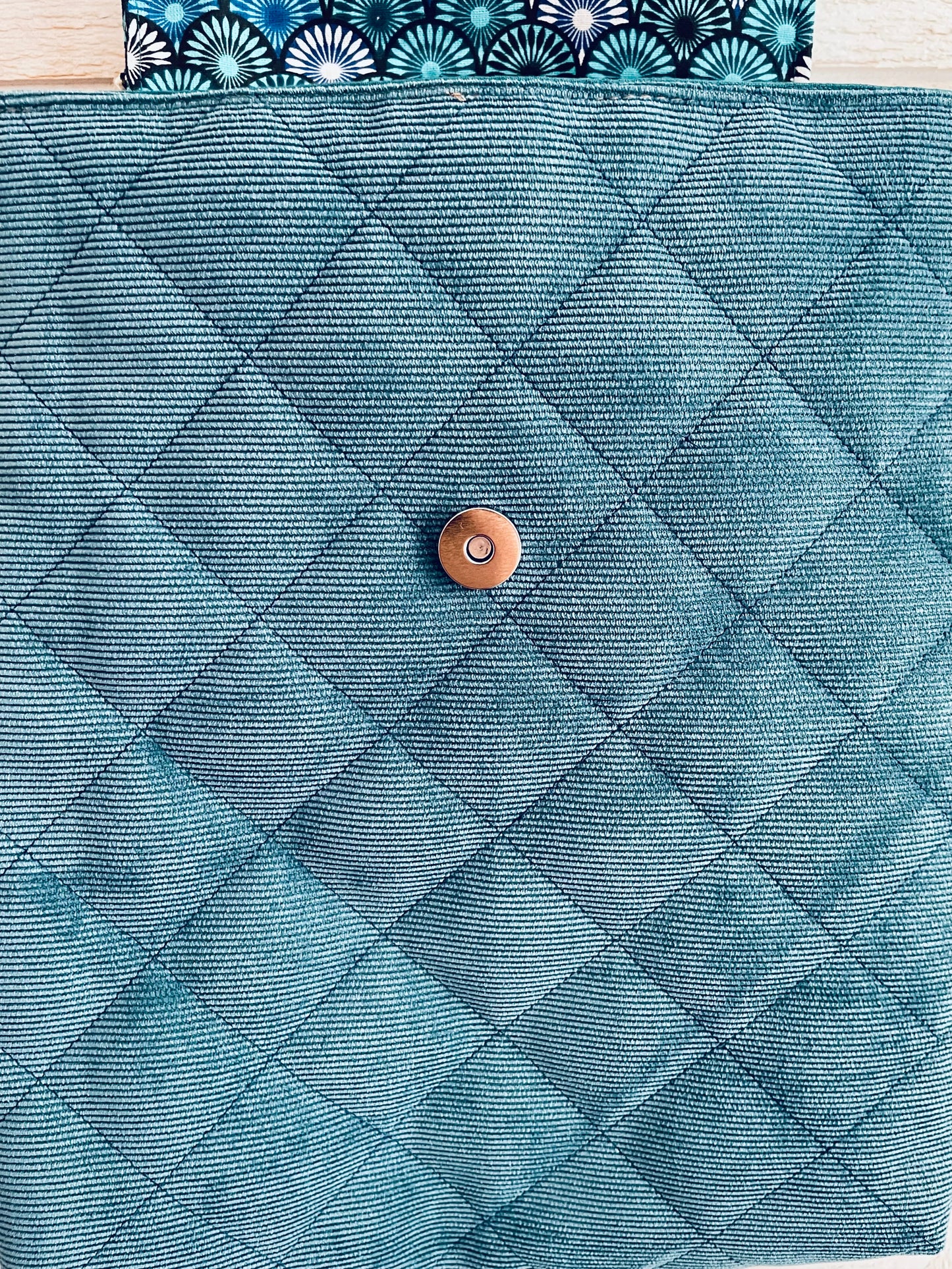 Sac à dos enfant - Eventails bleus et Velours bleu