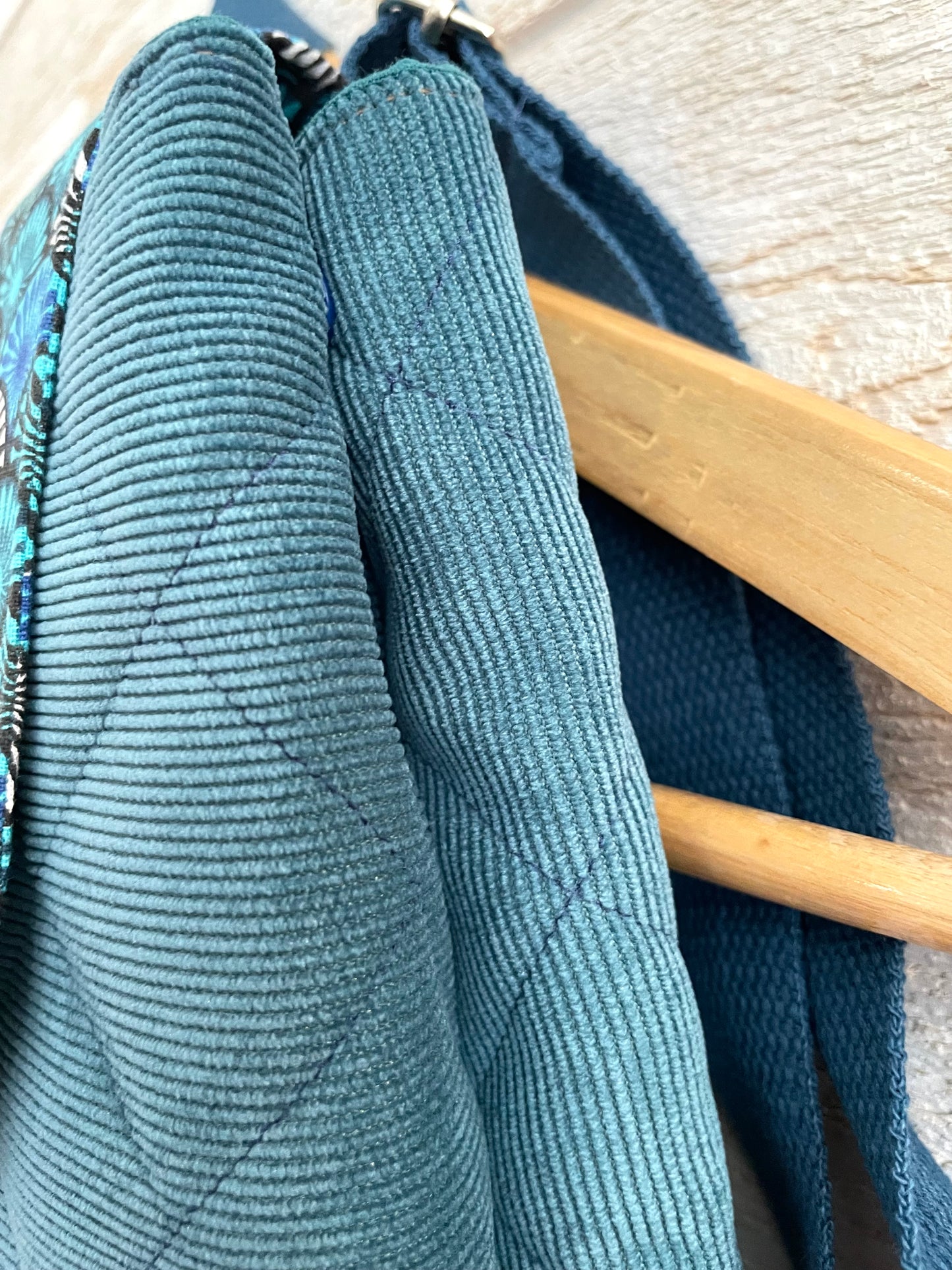 Sac à dos enfant - Eventails bleus et Velours bleu