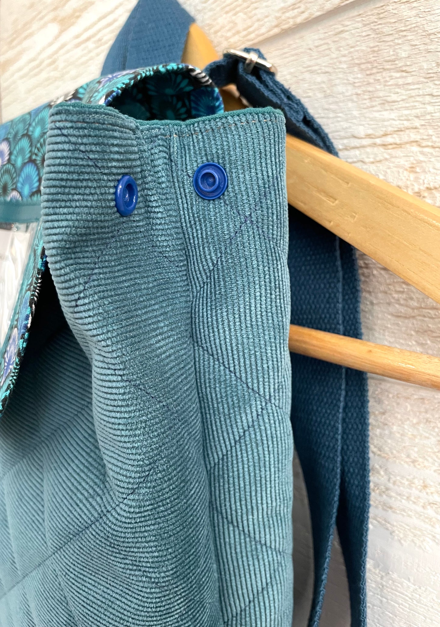 Sac à dos enfant - Eventails bleus et Velours bleu