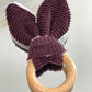 Anneau de dentition - Velours violet et Blanc
