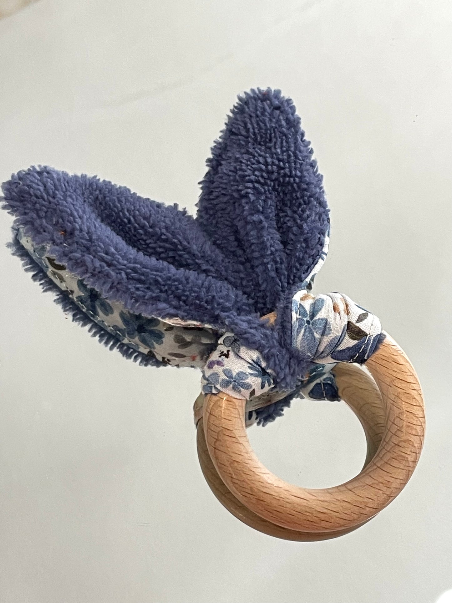 Anneau de dentition - Fleurs bleues et Bleu