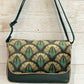 Sac à main en velours et similicuir - Paon vert