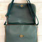 Sac à main en velours et similicuir - Paon vert