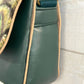 Sac à main en velours et similicuir - Paon vert
