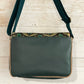 Sac à main en velours et similicuir - Paon vert