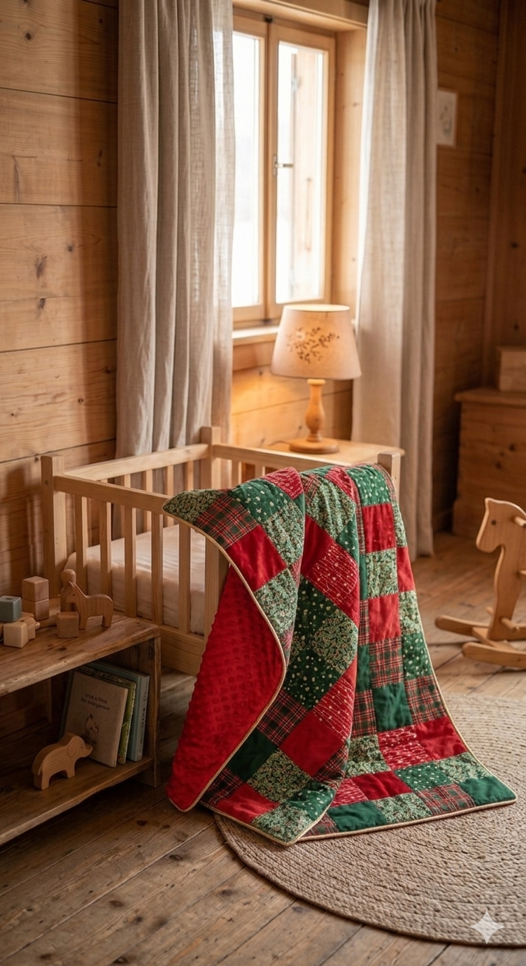 Couverture Patchwork - Noël Rouge
