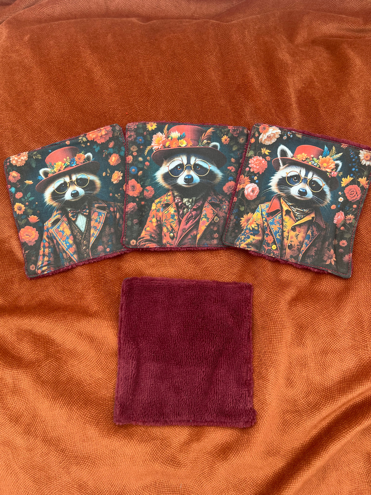 Lot de lingettes - Raton Laveur Bordeaux 3