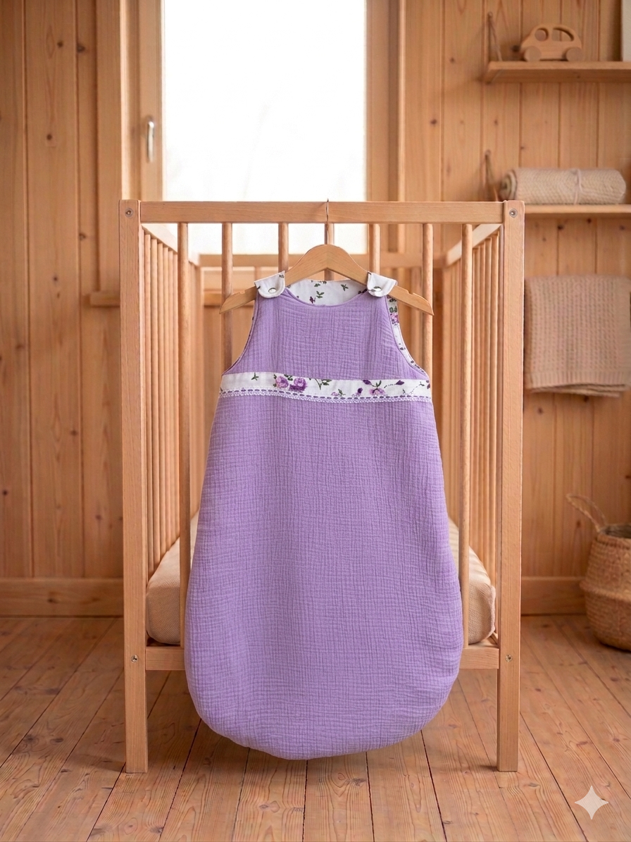 Gigoteuse d'hiver 6-18 mois - Lilas et Roses